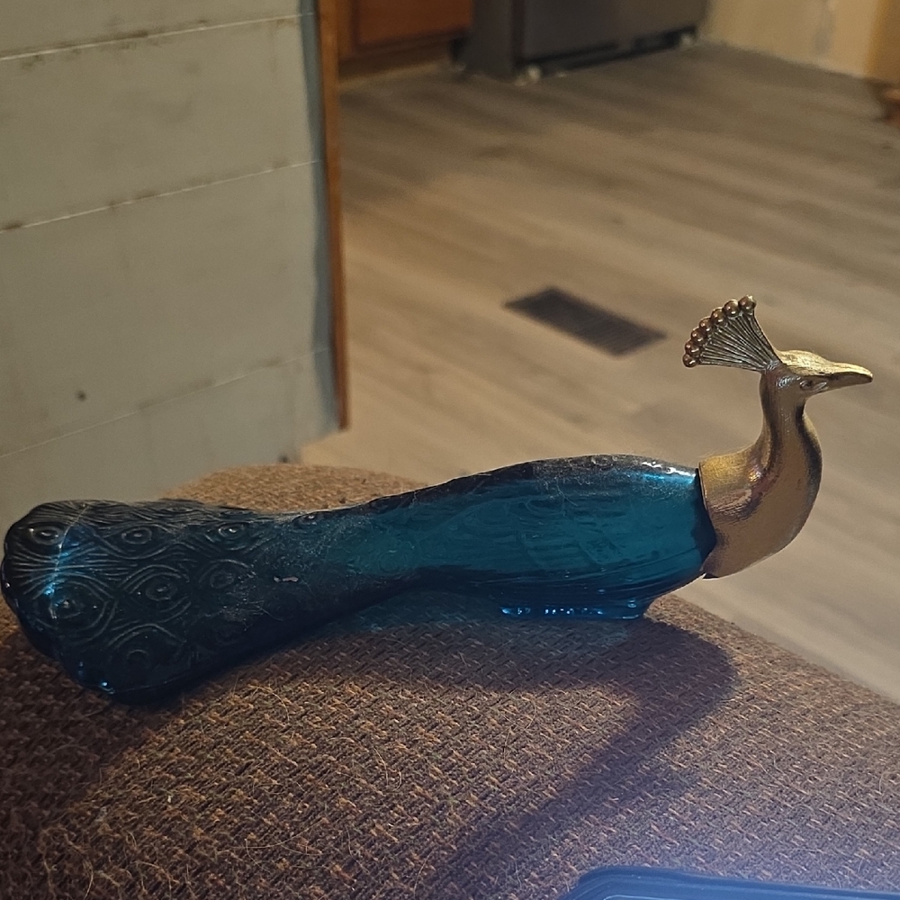 Avon Blue and Gold Peacock Decor